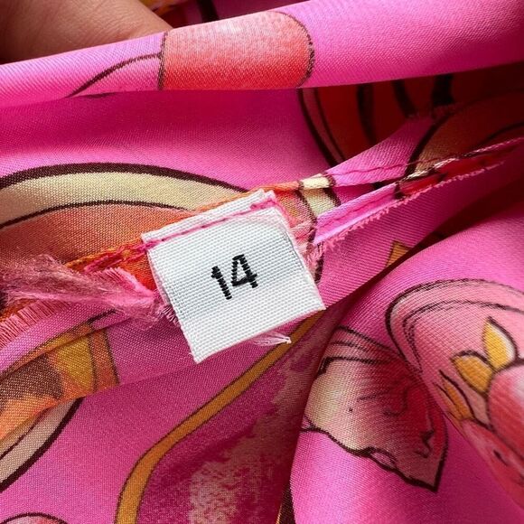 Womens Pink Valentines Hearts‎ And Candy Print Long Sleeve Button Up Top Size 14 - Picture 4 of 10